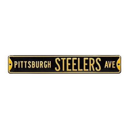 AUTHENTIC STREET SIGNS Authentic Street Signs 35063 Pittsburgh Steelers Avenue Black Street Sign 35063